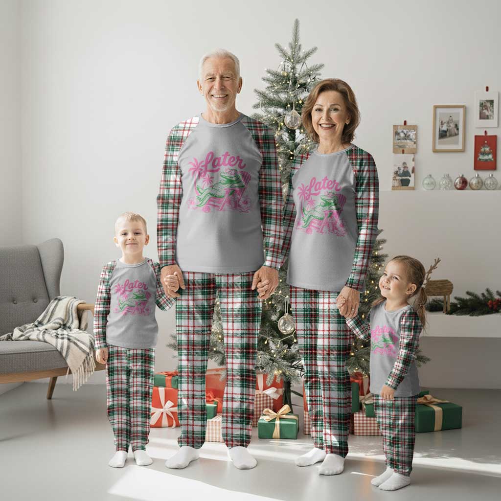 Later Gator Funny Alligator Meme Plaid Pajama Set Last Day of School Summer Vacation Teachers Kids