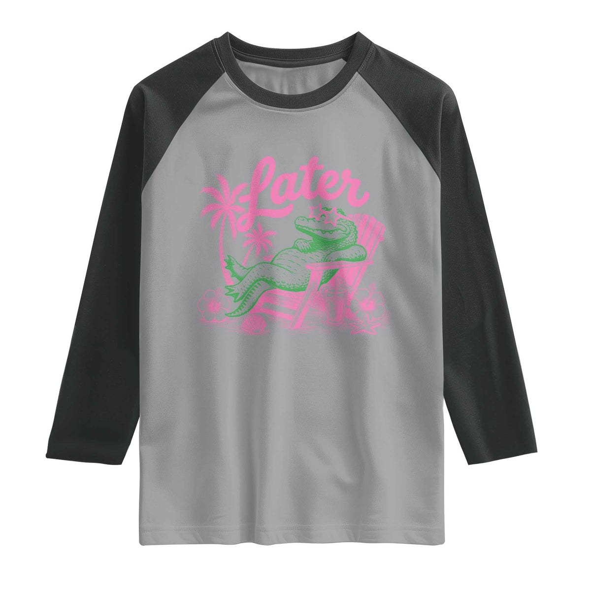 Later Gator Funny Alligator Meme Raglan Shirt Last Day of School Summer Vacation Teachers Kids