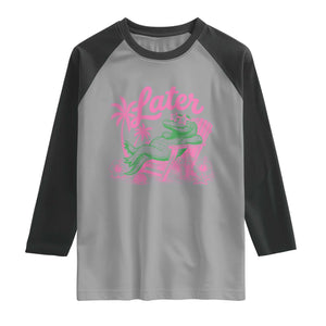 Later Gator Funny Alligator Meme Raglan Shirt Last Day of School Summer Vacation Teachers Kids