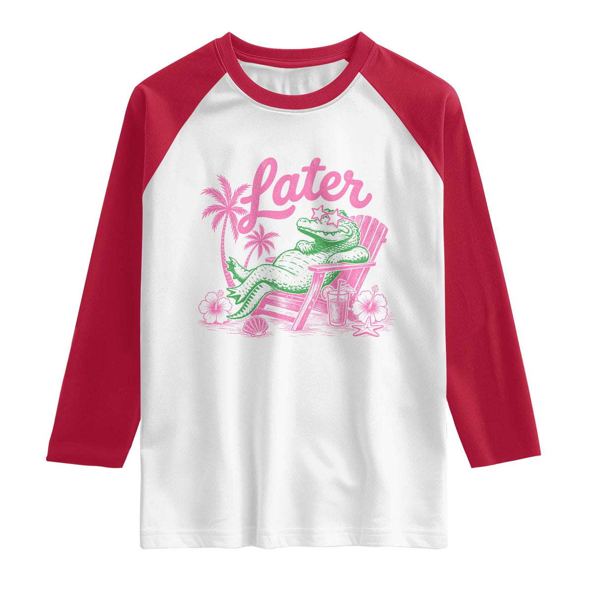 Later Gator Funny Alligator Meme Raglan Shirt Last Day of School Summer Vacation Teachers Kids