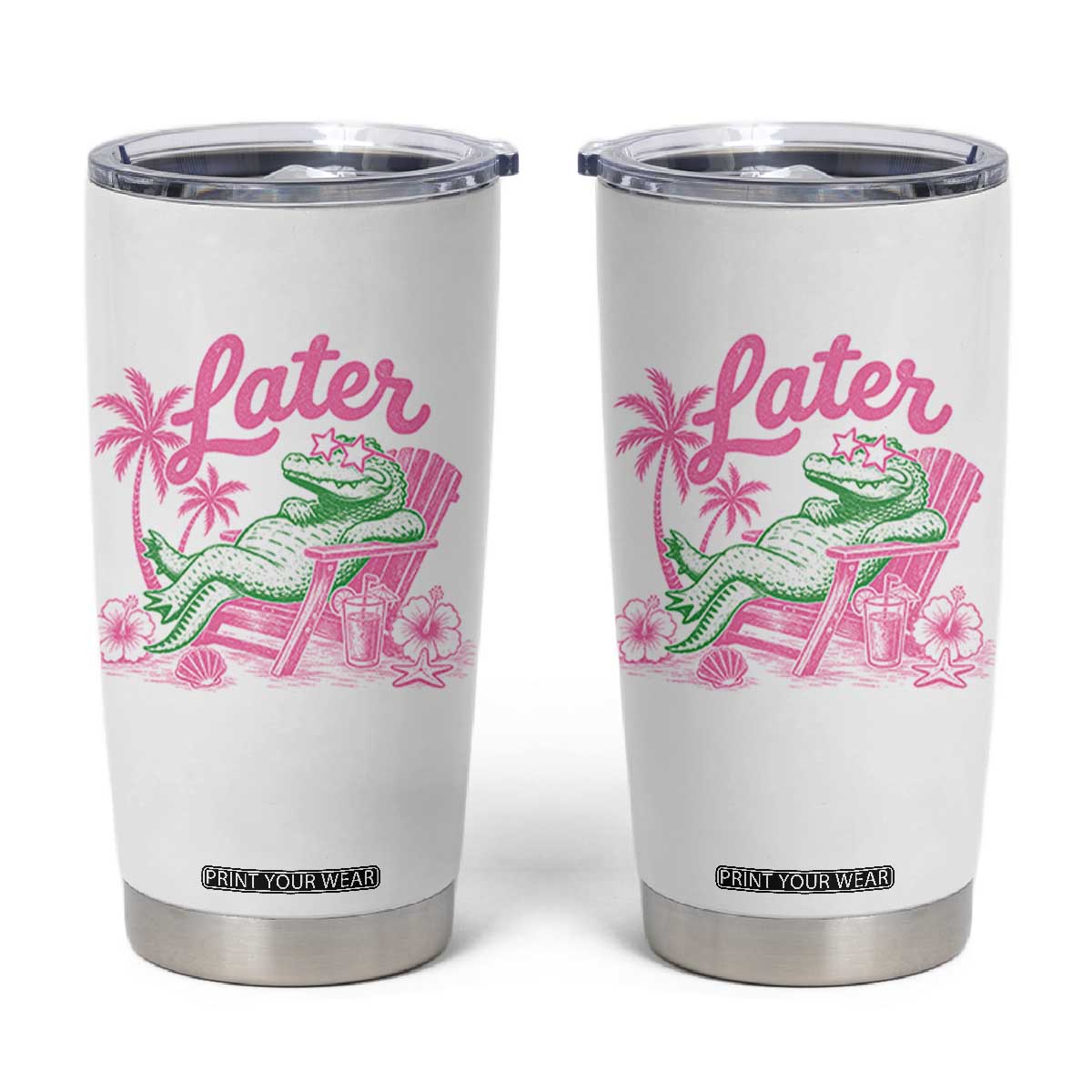 Later Gator Funny Alligator Meme Tumbler Cup Last Day of School Summer Vacation Teachers Kids TS10 White Print Your Wear