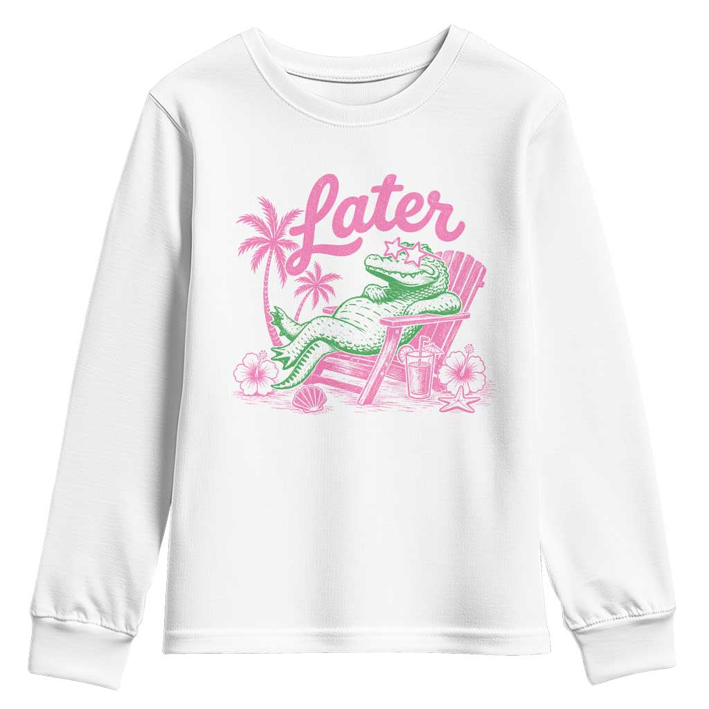 Later Gator Funny Alligator Meme Youth Sweatshirt Last Day of School Summer Vacation Teachers Kids