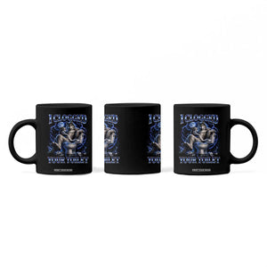 I Clogged Your Toilet Alpha Wolf Meme Coffee Mug Funny Unhinged Stupid Brainrot