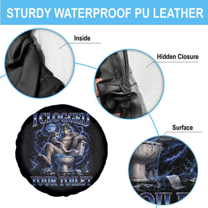 I Clogged Your Toilet Alpha Wolf Meme Spare Tire Cover Funny Unhinged Stupid Brainrot