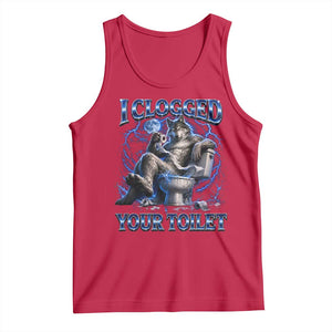 I Clogged Your Toilet Alpha Wolf Meme Tank Top Funny Unhinged Stupid Brainrot