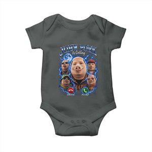 John Pork Calling Baby Onesie Funny Answer Call Phone Brainrot Meme Vintage Bootleg Graphic