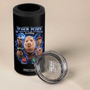 John Pork Calling 4 in 1 Can Cooler Tumbler Funny Answer Call Phone Brainrot Meme Vintage Bootleg Graphic