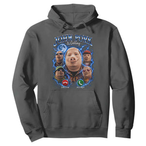 John Pork Calling Hoodie Funny Answer Call Phone Brainrot Meme Vintage Bootleg Graphic