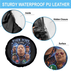 John Pork Calling Spare Tire Cover Funny Answer Call Phone Brainrot Meme Vintage Bootleg Graphic