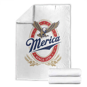 Retro Merica Eagle Funny 4th Of July Throw Blanket Vintage Independence Day 1776