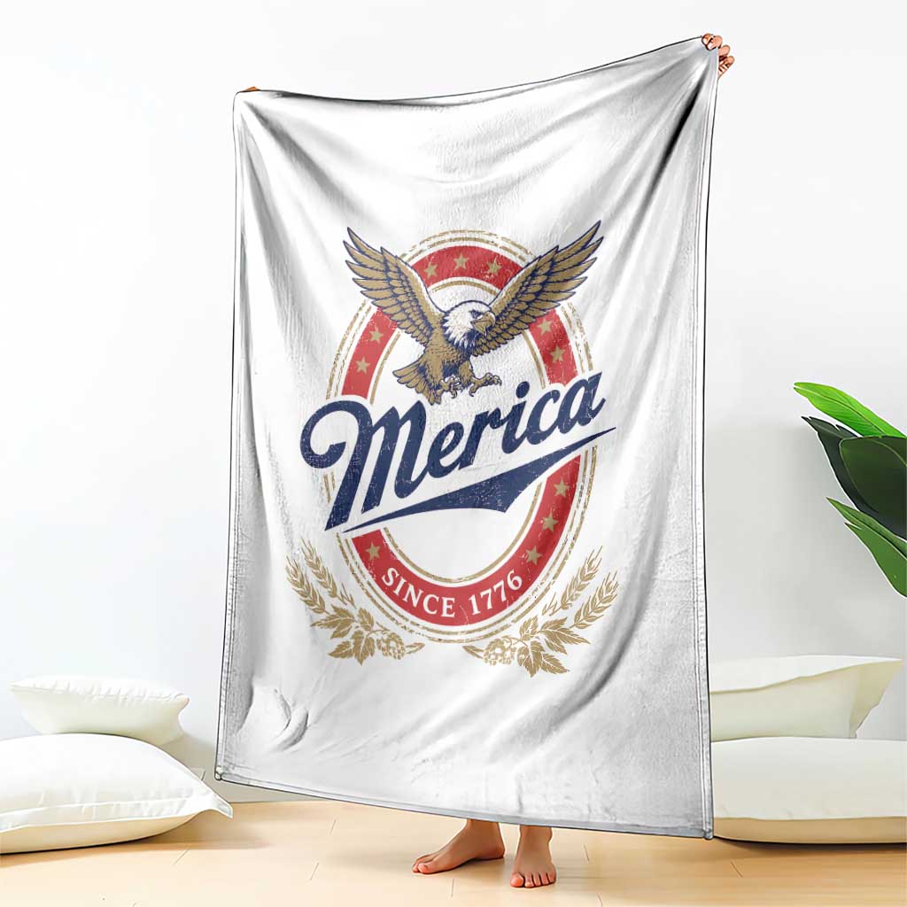 Retro Merica Eagle Funny 4th Of July Throw Blanket Vintage Independence Day 1776