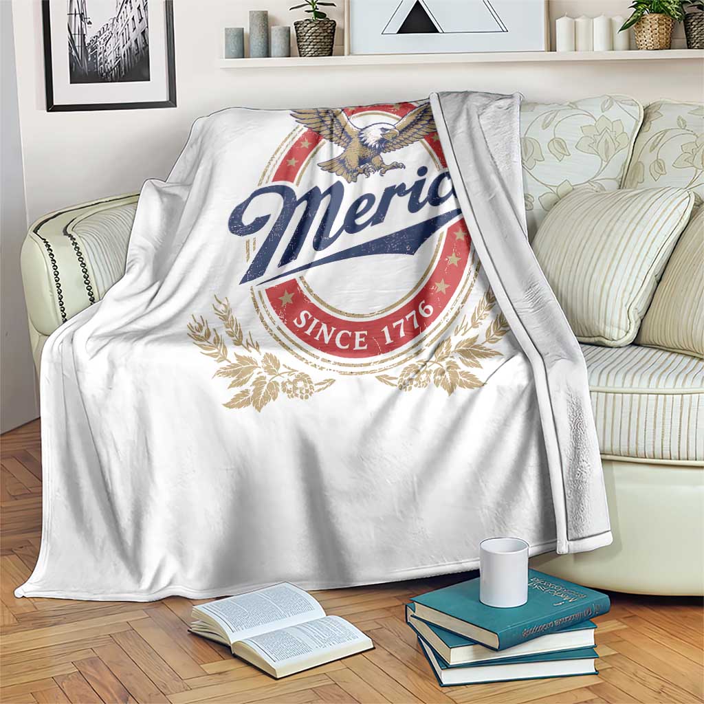 Retro Merica Eagle Funny 4th Of July Throw Blanket Vintage Independence Day 1776