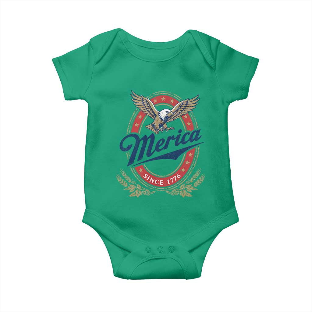 Retro Merica Eagle Funny 4th Of July Baby Onesie Vintage Independence Day 1776