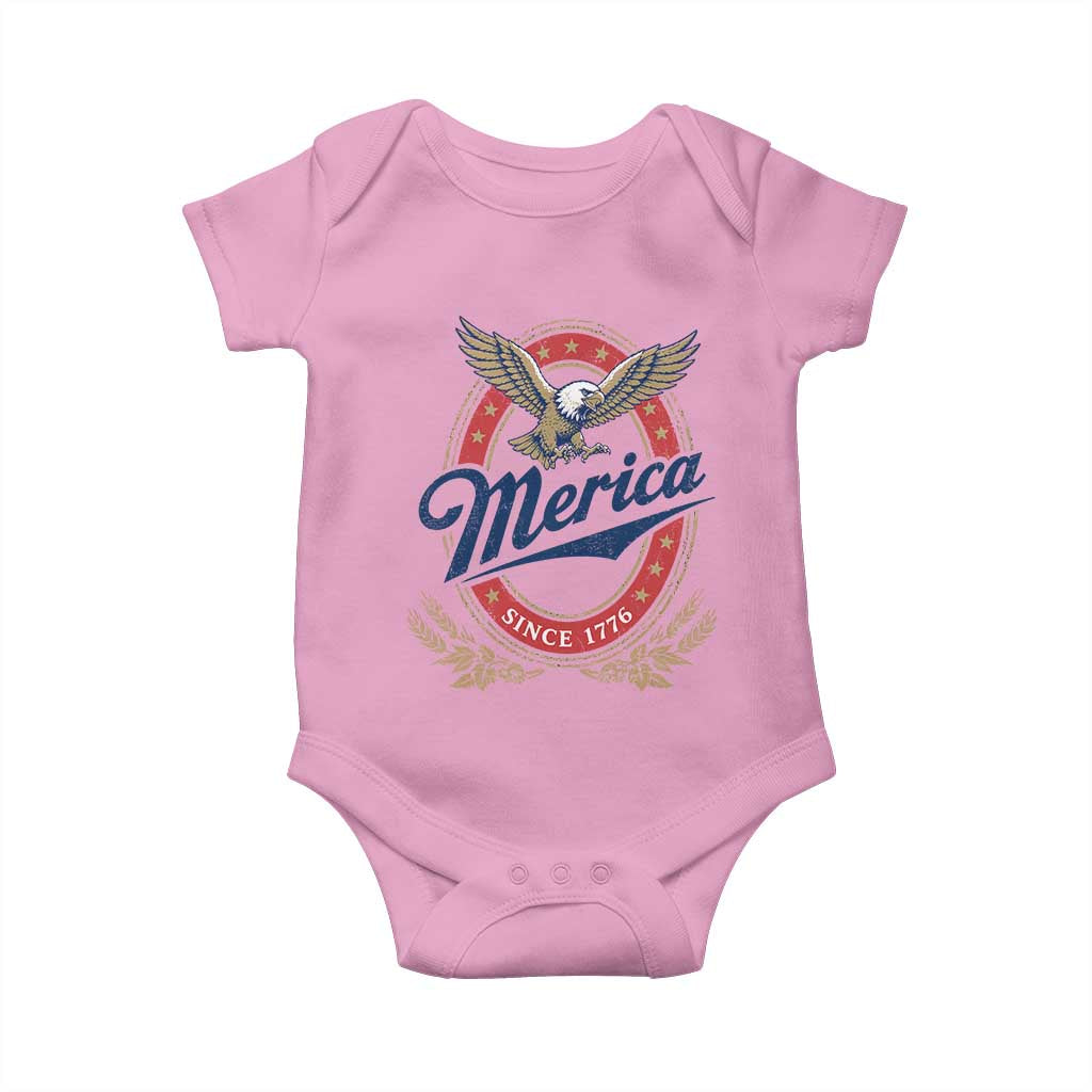 Retro Merica Eagle Funny 4th Of July Baby Onesie Vintage Independence Day 1776