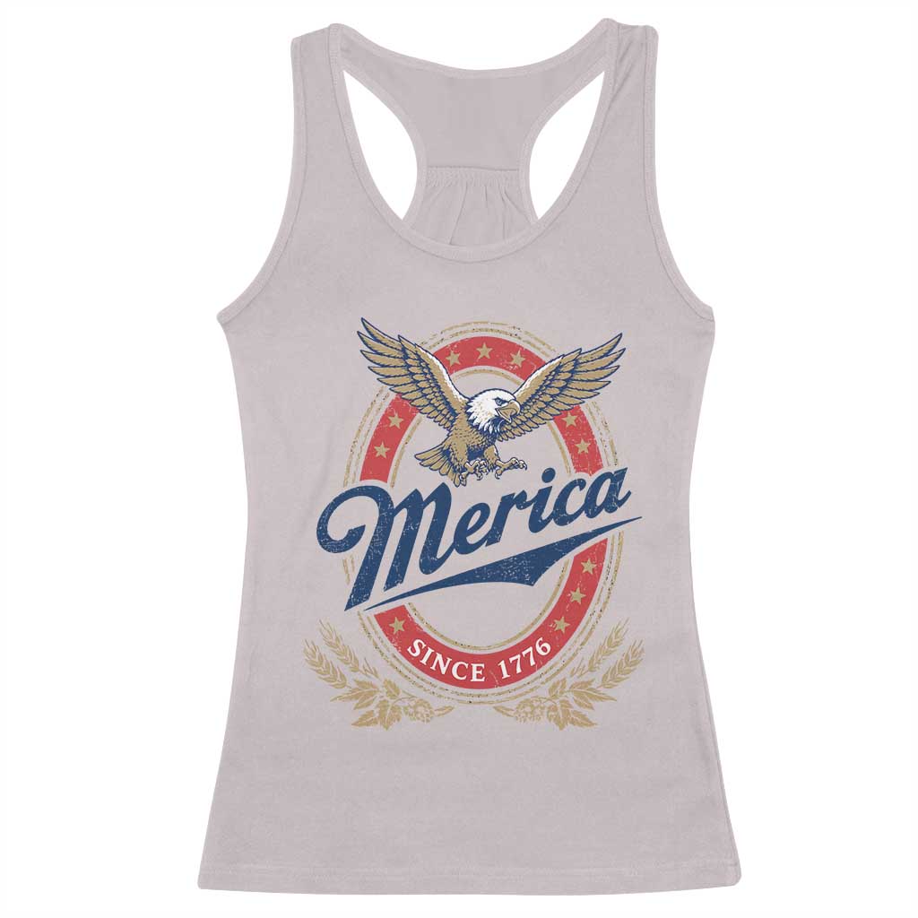 Retro Merica Eagle Funny 4th Of July Racerback Tank Top Vintage Independence Day 1776