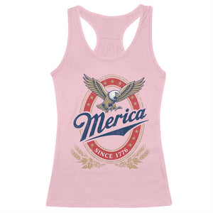 Retro Merica Eagle Funny 4th Of July Racerback Tank Top Vintage Independence Day 1776