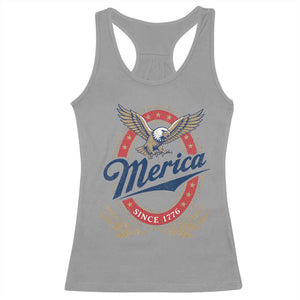 Retro Merica Eagle Funny 4th Of July Racerback Tank Top Vintage Independence Day 1776