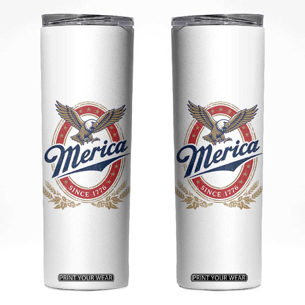 Retro Merica Eagle Funny 4th Of July Skinny Tumbler Vintage Independence Day 1776