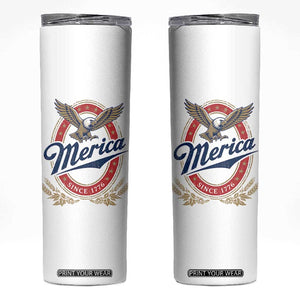 Retro Merica Eagle Funny 4th Of July Skinny Tumbler Vintage Independence Day 1776