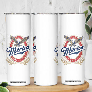 Retro Merica Eagle Funny 4th Of July Skinny Tumbler Vintage Independence Day 1776