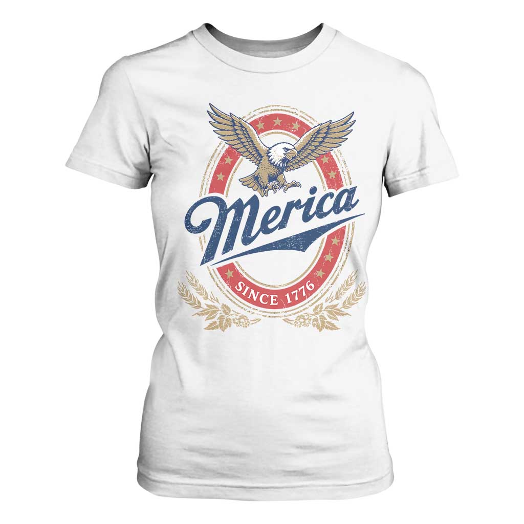 Retro Merica Eagle Funny 4th Of July T Shirt For Women Vintage Independence Day 1776