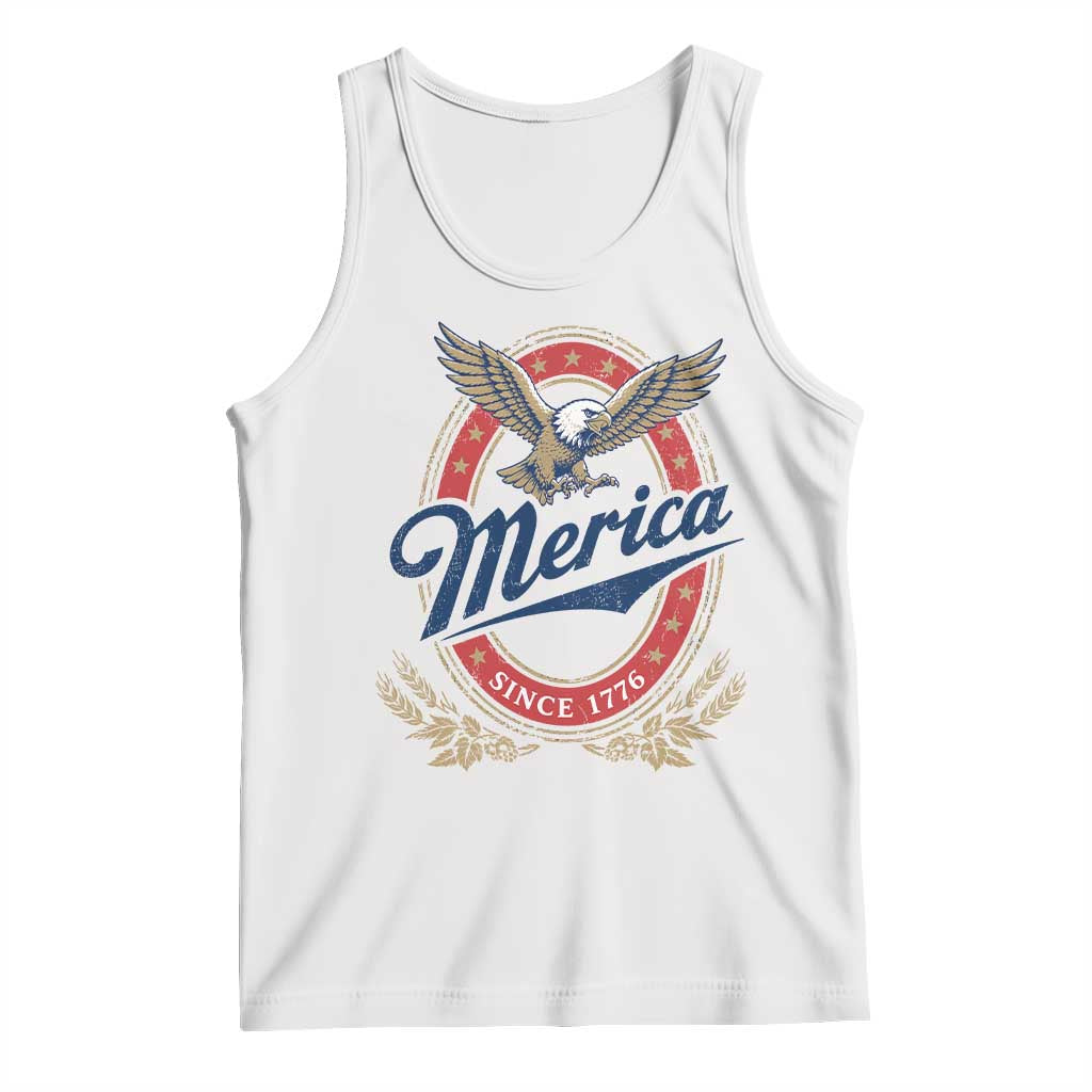 Retro Merica Eagle Funny 4th Of July Tank Top Vintage Independence Day 1776 TS10 White Print Your Wear