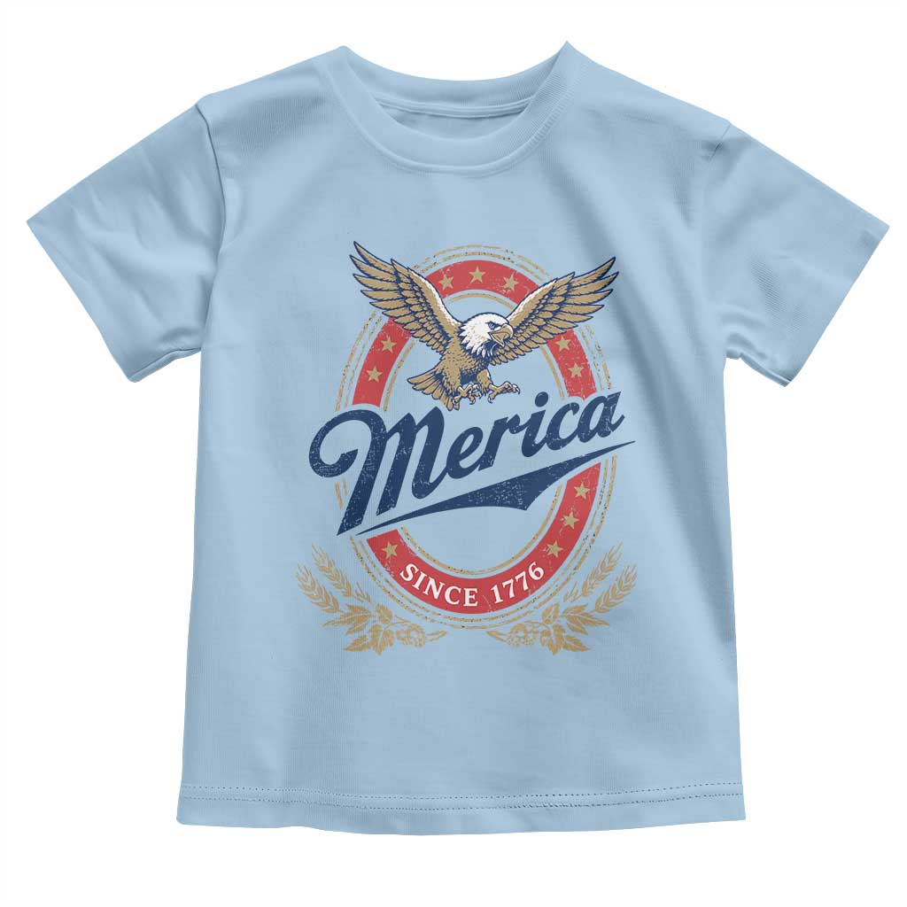 Retro Merica Eagle Funny 4th Of July Toddler T Shirt Vintage Independence Day 1776