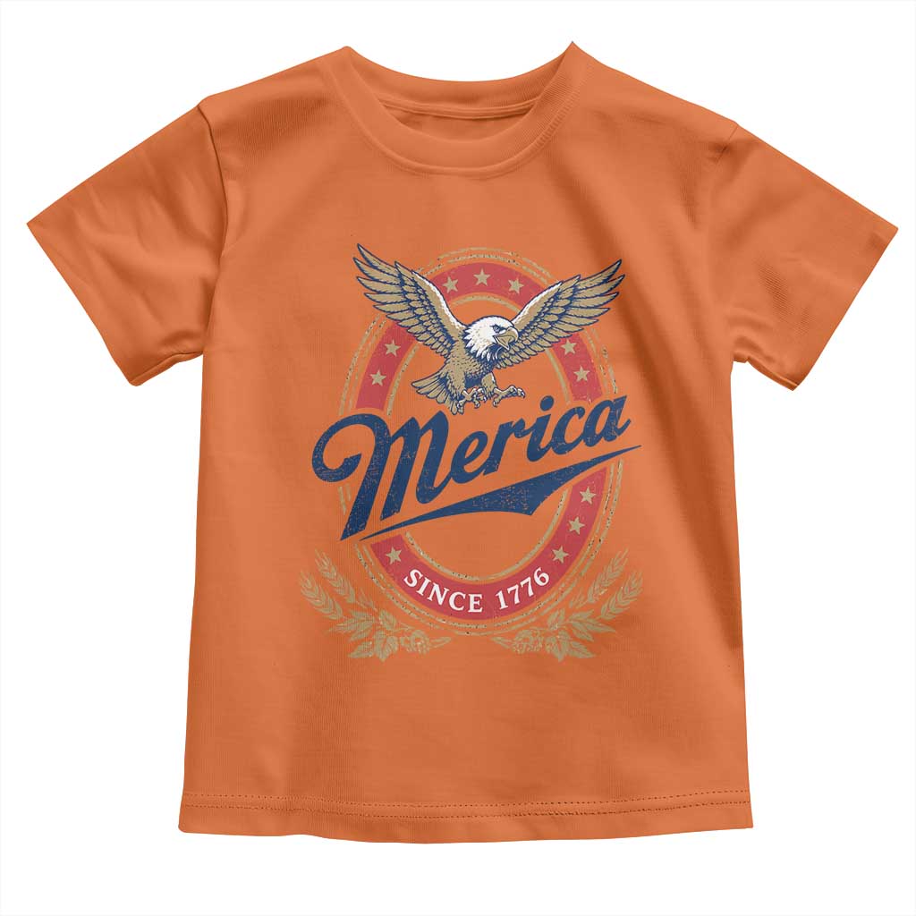 Retro Merica Eagle Funny 4th Of July Toddler T Shirt Vintage Independence Day 1776
