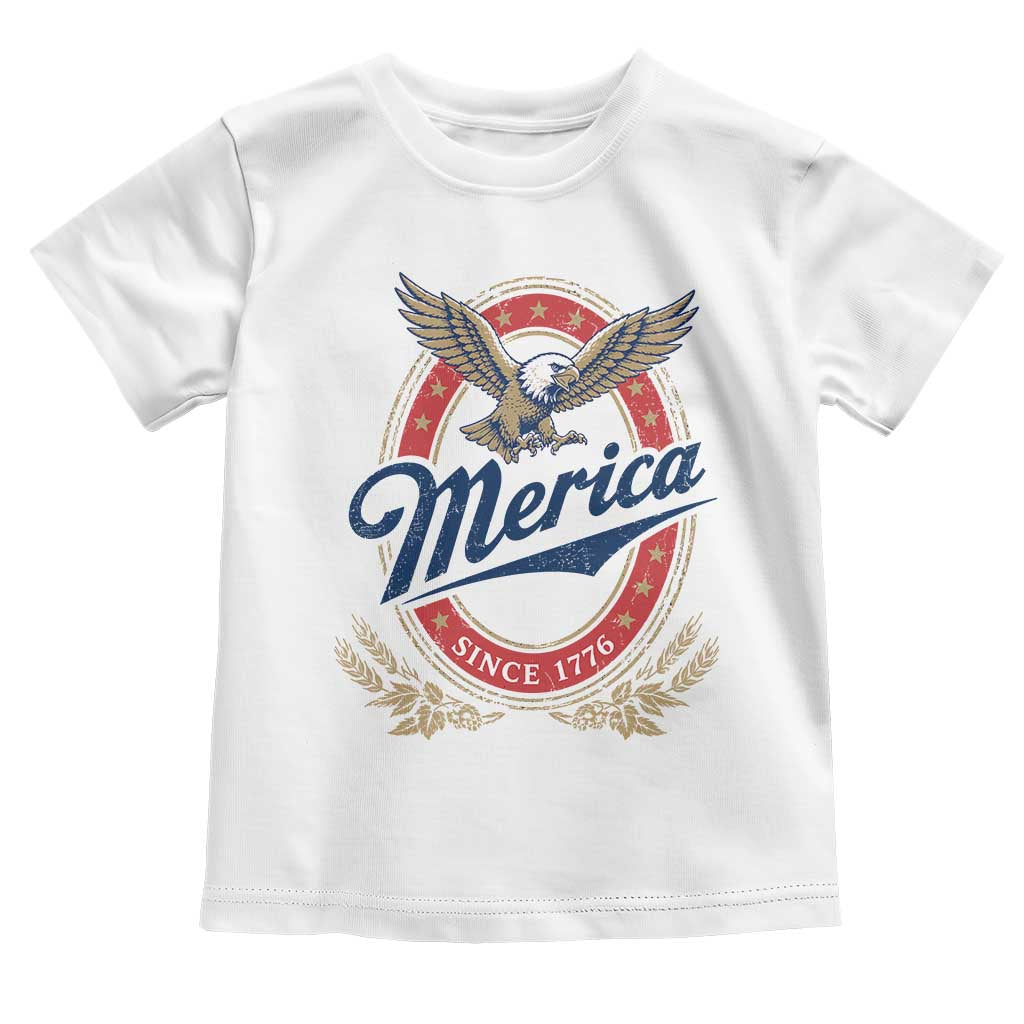 Retro Merica Eagle Funny 4th Of July Toddler T Shirt Vintage Independence Day 1776