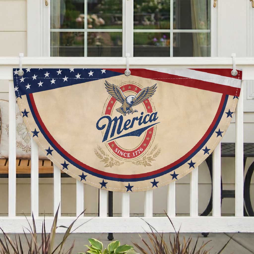 Retro Merica Eagle Funny 4th Of July Patriotic Fan Flag Vintage Independence Day 1776