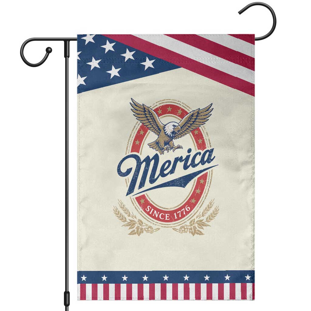 Retro Merica Eagle Funny 4th Of July Patriotic Garden Flag Vintage Independence Day 1776
