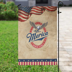 Retro Merica Eagle Funny 4th Of July Patriotic Garden Flag Vintage Independence Day 1776
