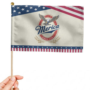 Retro Merica Eagle Funny 4th Of July Patriotic Handheld Flag Vintage Independence Day 1776