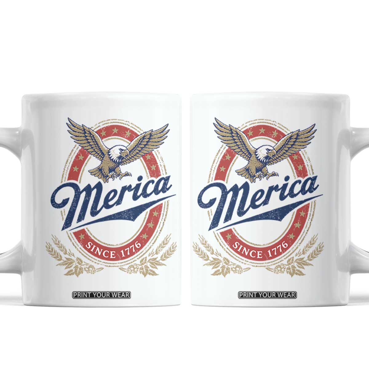 Retro Merica Eagle Funny 4th Of July Coffee Mug Vintage Independence Day 1776