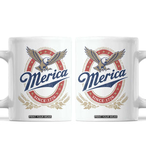 Retro Merica Eagle Funny 4th Of July Coffee Mug Vintage Independence Day 1776