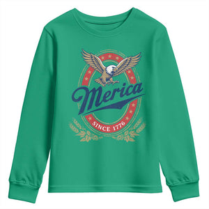 Retro Merica Eagle Funny 4th Of July Youth Sweatshirt Vintage Independence Day 1776