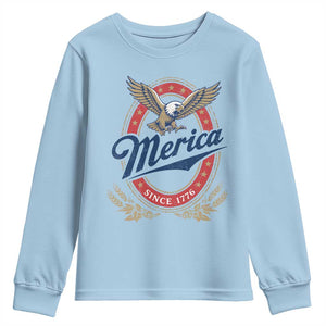 Retro Merica Eagle Funny 4th Of July Youth Sweatshirt Vintage Independence Day 1776