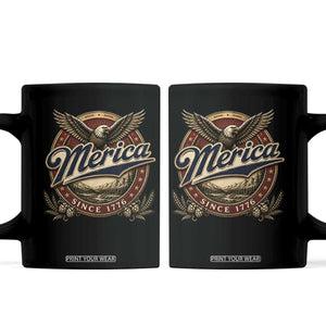 Retro Merica Eagle 4th Of July Coffee Mug Vintage 1776 Independence Day