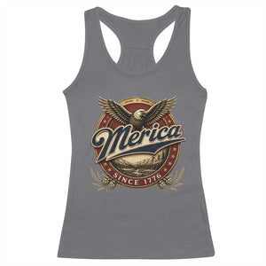 Retro Merica Eagle 4th Of July Racerback Tank Top Vintage 1776 Independence Day