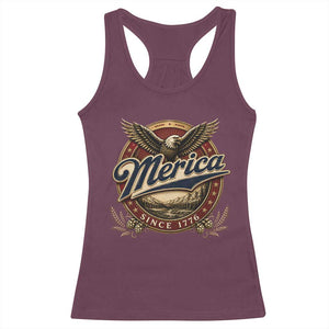 Retro Merica Eagle 4th Of July Racerback Tank Top Vintage 1776 Independence Day