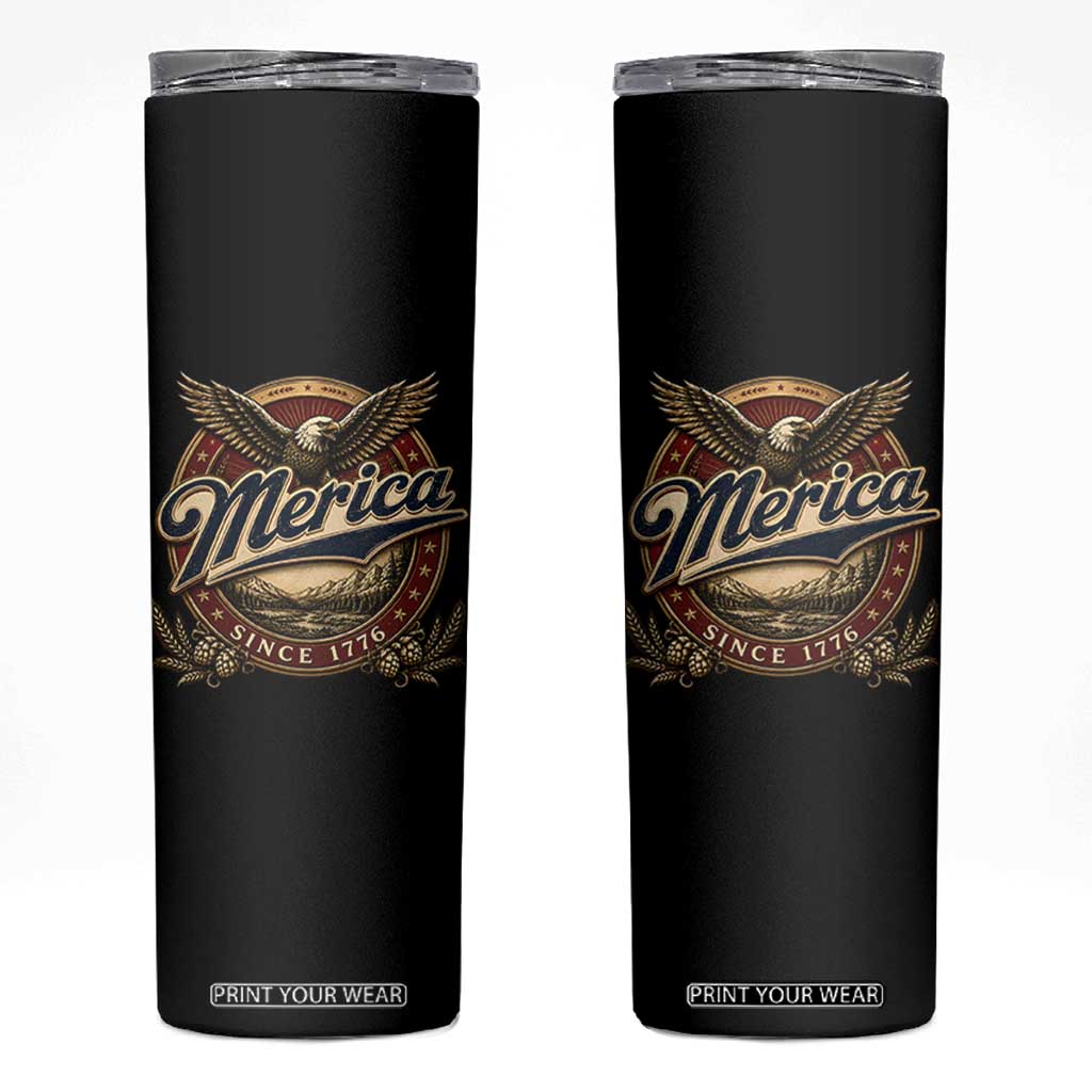 Retro Merica Eagle 4th Of July Skinny Tumbler Vintage 1776 Independence Day