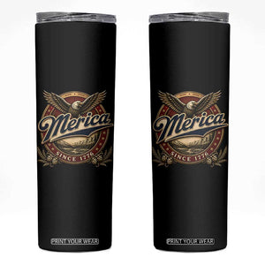 Retro Merica Eagle 4th Of July Skinny Tumbler Vintage 1776 Independence Day