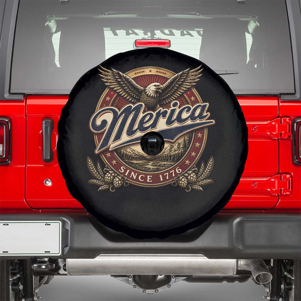 Retro Merica Eagle 4th Of July Spare Tire Cover Vintage 1776 Independence Day
