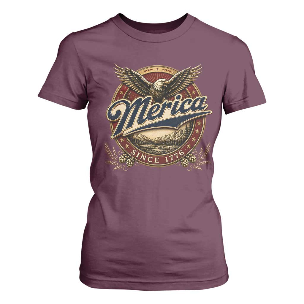 Retro Merica Eagle 4th Of July T Shirt For Women Vintage 1776 Independence Day