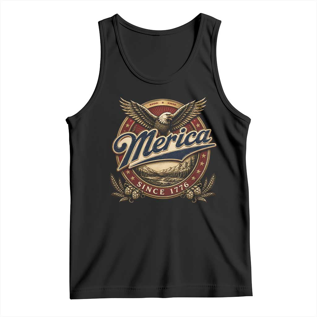 Retro Merica Eagle 4th Of July Tank Top Vintage 1776 Independence Day TS10 Black Print Your Wear