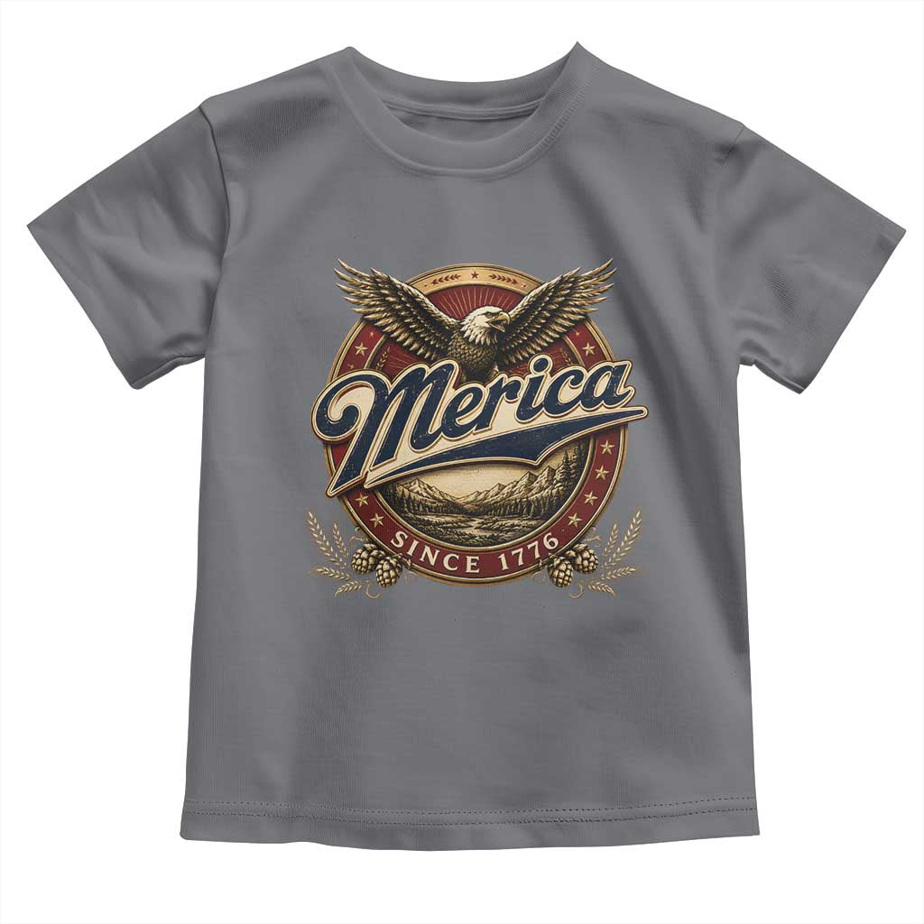 Retro Merica Eagle 4th Of July Toddler T Shirt Vintage 1776 Independence Day