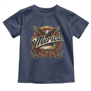 Retro Merica Eagle 4th Of July Toddler T Shirt Vintage 1776 Independence Day