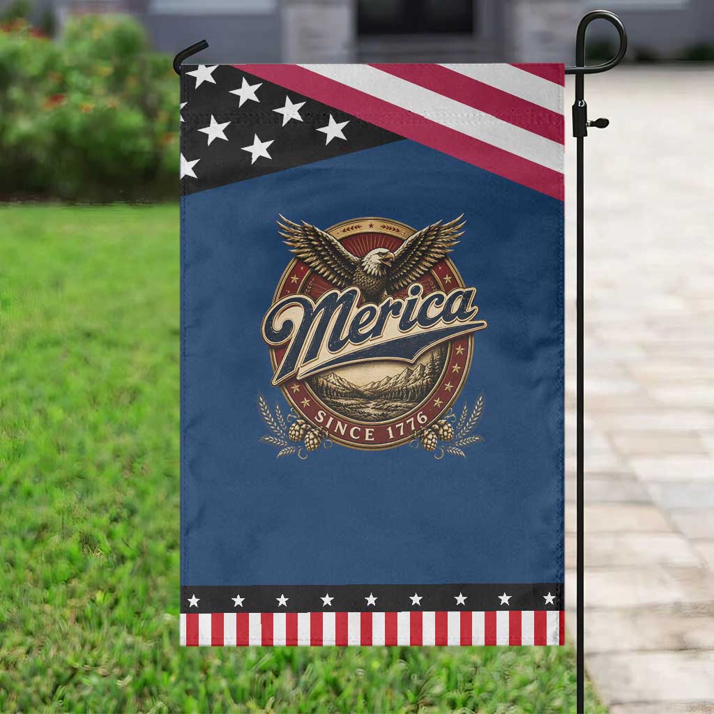 Retro Merica Eagle 4th Of July Patriotic Garden Flag Vintage 1776 Independence Day