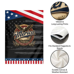 Retro Merica Eagle 4th Of July Patriotic Garden Flag Vintage 1776 Independence Day