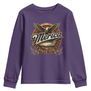 Retro Merica Eagle 4th Of July Youth Sweatshirt Vintage 1776 Independence Day